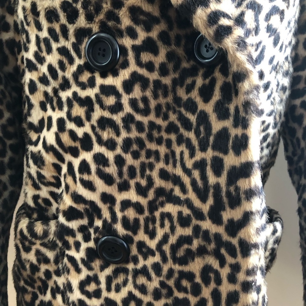 𝅺fairmoor vintage 1970s faux leopard fur jacket size small - Picture 9 of 9